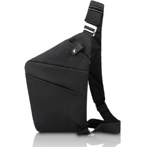 حقيبة North Carry رفيعة بحمالة رفيعة، حقيبة عصرية مضادة للسرقة بحمالة رفيعة، 2024 New North Carry Slim Sling Bag للنساء والرجال (اللون: الكتف الأيمن الأسود)