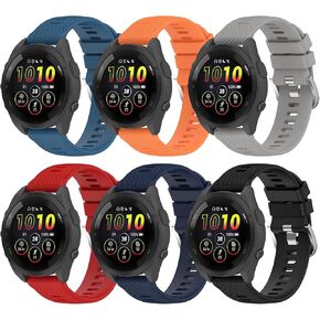 6Colors Bands Compatible with Garmin Forerunner 165/165 Music Watch Band Silicone Wrist Strap Replacement Accessories Band for Forerunner 165 Music