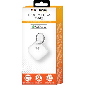 Xtreme Locator Tag Compatible with Apple Find My App (iOS only) Bluetooth Item Finder with Keychain, Key Finder, Live Location Tracker, 100dB Alert Ring, for Wallet, Keys, Pets, & Suitcases