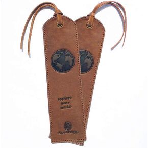 Leather Bookmarks for Men and Women | Quality Mens Bookmark with Nautical Compass | 2 Smooth Handmade Leather Book Markers for Men Women Book Lovers Readers (7x2") Leather Gift | Sovereign-Gear