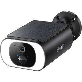 ieGeek 5MP Solar Security Cameras Wireless Outdoor, Battery Powered Home Surveillance Camera with Embedded Solar Panel, AI Motion Sensor, Smart Alarm, Color Night Vision, 2-Way Audio