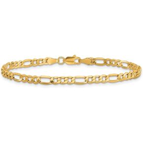 10k Yellow Gold 3.5mm Figaro Chain Bracelet Fine Jewelry For Women Gifts For Her