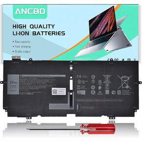X1W0D Battery Replacement for Dell XPS 13 7390 2-in-1 / XPS 13 9310 2-in-1/P103G P103G001 P103G002 Series Laptop X1WOD 52TWH XX3T7 0XX3T7 MM6M8 0MM6M8 00FDRT 7.6V 51Wh/6375mAh 4-Cells