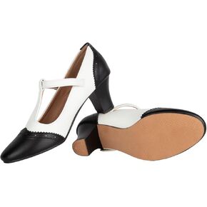 Character Shoes for Women Dance Shoes,Stylish Ankle T-Strap Heels for Ballroom,Salsa,Tango