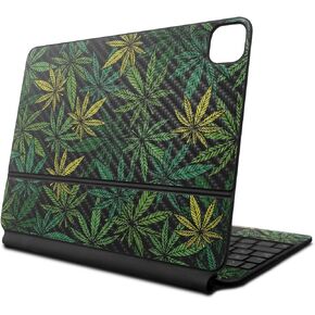 Carbon Fiber Skin Compatible with Apple Magic Keyboard for iPad Air 11-inch (M2) 2024 - Cannabis Culture - Premium 3M Vinyl Protective Decal Cover - Easy to Apply | Crafted in The USA by MightySkins