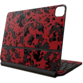 Skin Compatible with Apple Magic Keyboard for iPad Air 11-inch (M2) 2024 - Red Modern Camo - Premium 3M Vinyl Protective Wrap Decal Cover - Easy to Apply | Crafted in The USA by MightySkins