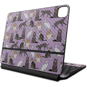 Carbon Fiber Skin Compatible with Apple Magic Keyboard for iPad Air 11-inch (M2) 2024 - Cat Chaos - Premium 3M Vinyl Protective Wrap Decal Cover - Easy to Apply | Crafted in The USA by MightySkins