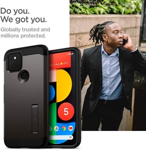 Spigen Tough Armor [Extreme Protection Tech] Designed for Pixel 5 Case (2020) - Gunmetal in Saudi Arabia