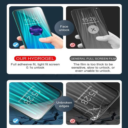 Wing 5G High Sensitivity Hydrogel Protective Film Compatible with LG Wing 5G, 2 Pieces Transparent Soft TPU Screen Protector for LG Wing 5G [Full Coverage] [Fingerprint Unlock] (NOT Tempered Glass) in Saudi Arabia