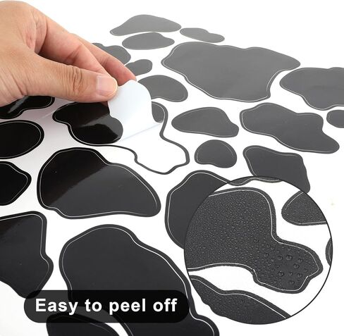 Prasacco 420 Pcs/15 Sheets Cow Print Stickers, Self-Adhesive Cow Wall Decal for Wall, Cars Vinyl Cow Print Wall Decals Waterproof Cow Wall Stickers for Cow Themed Bathroom Nursery Bedroom Wall Decor in Saudi Arabia