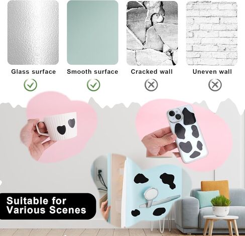 Prasacco 420 Pcs/15 Sheets Cow Print Stickers, Self-Adhesive Cow Wall Decal for Wall, Cars Vinyl Cow Print Wall Decals Waterproof Cow Wall Stickers for Cow Themed Bathroom Nursery Bedroom Wall Decor in Saudi Arabia
