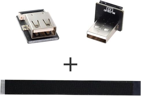 cablecc Down Angled USB 2.0 Type-A Male to Female Extension Data Flat Slim FPC Cable for FPV & Disk & Scanner & Printer 200cm in Saudi Arabia