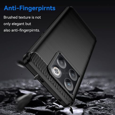 Osophter for Oneplus 10T Case,Oneplus 10T Phone Case with Screen Protector Shock-Absorption Flexible TPU Rubber Protective Cell Phone Cover for Oneplus 10T 5G(Black) in Kuwait