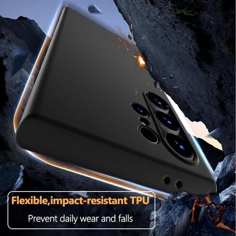X-level for Samsung Galaxy S24 Ultra Case Slim Fit Ultra-Thin Super Soft TPU [Guardian Series] S24 Ultra Phone Back Cover Light Protective Matte Finish Coating Shockproof Case for Men Woman -Black in Saudi Arabia