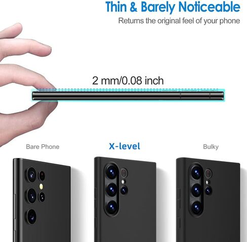 X-level for Samsung Galaxy S24 Ultra Case Slim Fit Ultra-Thin Super Soft TPU [Guardian Series] S24 Ultra Phone Back Cover Light Protective Matte Finish Coating Shockproof Case for Men Woman -Black in Saudi Arabia