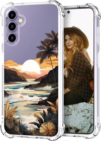Hungo Galaxy S24 Plus Case for Women Floral Flower Clear Design Cute,Girly Girls Aesthetic Flower Designer Case Compatible with Samsung Galaxy S24+ Plus Purple Rose in Saudi Arabia