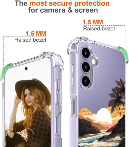 Hungo Galaxy S24 Plus Case for Women Floral Flower Clear Design Cute,Girly Girls Aesthetic Flower Designer Case Compatible with Samsung Galaxy S24+ Plus Purple Rose in Saudi Arabia