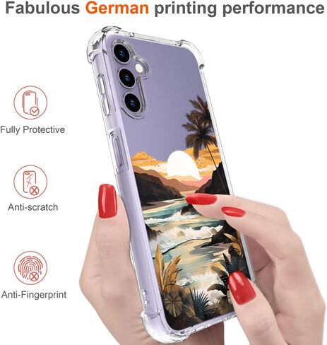 Hungo Galaxy S24 Plus Case for Women Floral Flower Clear Design Cute,Girly Girls Aesthetic Flower Designer Case Compatible with Samsung Galaxy S24+ Plus Purple Rose in Saudi Arabia
