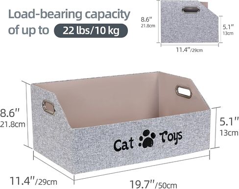 Cat Toy Basket, Kitten Toys Storage Organizer Foldable Fabric Bin Pet Supplies Chest Holder Trapezoid Container with Metal Handles for Organizing Cats Clothes Accessories, Purple in Saudi Arabia