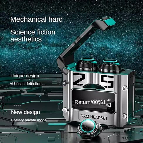 سماعات أذن لاسلكية بتقنية البلوتوث، سماعات أذن HiFi TWS True مقاومة للماء، سماعات أذن زرقاء اللون مزودة بخاصية إلغاء الضوضاء للألعاب مع ميكروفون (فضي) in Saudi Arabia