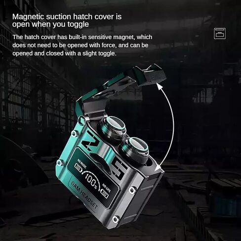 سماعات أذن لاسلكية بتقنية البلوتوث، سماعات أذن HiFi TWS True مقاومة للماء، سماعات أذن زرقاء اللون مزودة بخاصية إلغاء الضوضاء للألعاب مع ميكروفون (فضي) in Saudi Arabia