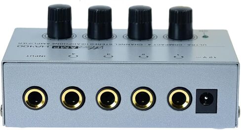 Stereo Input TRS Jack 1/4" Splitter 4X Micro amp 1 in 4 Out 1/4 inch Headphone Amplifier 4 Channel Audio (Black) in Kuwait