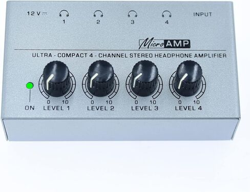 Stereo Input TRS Jack 1/4" Splitter 4X Micro amp 1 in 4 Out 1/4 inch Headphone Amplifier 4 Channel Audio (Black) in Kuwait