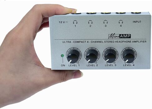 Stereo Input TRS Jack 1/4" Splitter 4X Micro amp 1 in 4 Out 1/4 inch Headphone Amplifier 4 Channel Audio (Black) in Kuwait