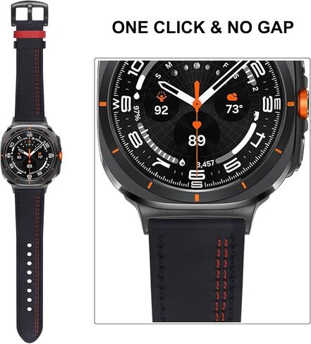 TRUMiRR One Click Band for Galaxy Watch Ultra 47mm, No Gap Leather Watchband Replacement Strap for Samsung Galaxy Watch Ultra 47mm (2024) in Saudi Arabia