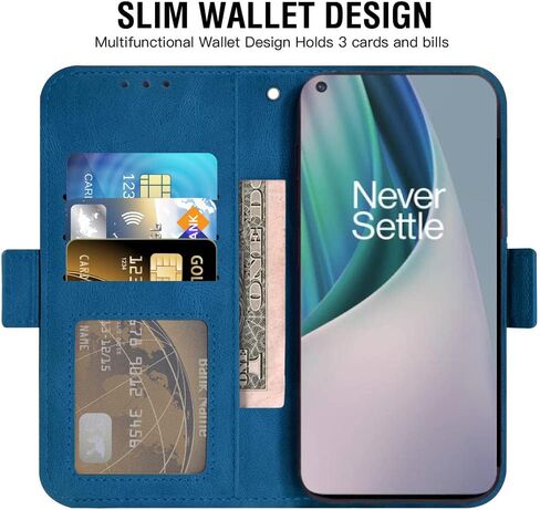 Asuwish Compatible with OnePlus Nord N10 5G Wallet Case and Tempered Glass Screen Protector Flip Card Holder Stand Cell Phone Cover for One Plus N 10 G5 1 Plus 10N 1plus One+ 1+ N105G Women Men Blue in Kuwait