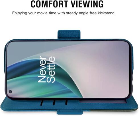 Asuwish Compatible with OnePlus Nord N10 5G Wallet Case and Tempered Glass Screen Protector Flip Card Holder Stand Cell Phone Cover for One Plus N 10 G5 1 Plus 10N 1plus One+ 1+ N105G Women Men Blue in Kuwait
