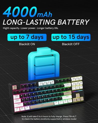 COSTOM WK87 75% TKL Wireless Mechanical Gaming Keyboard, 2.4Ghz/Bluetooth/USB-C Gasket Hot Swappable RGB Backlits Custom Keyboard with 4000mAh Battery, Pre-lubed POM Linear Switches, Black in Saudi Arabia