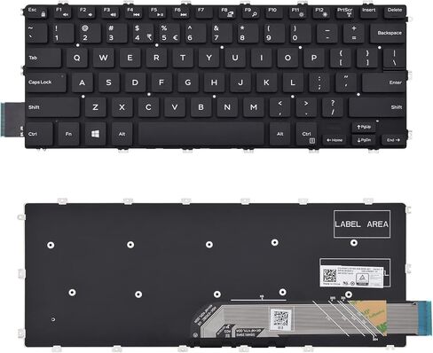 لوحة مفاتيح بديلة متوافقة مع Dell Inspiron 5480 5481 5482 5485 5488 5491 5580 5581 5582 5585 5588 5591 7586 7386 7580 / Vostro 5481 5581 كمبيوتر محمول بدون إطار (بدون إضاءة خلفية) in Saudi Arabia