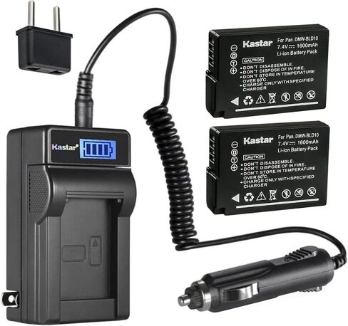 Kastar 3 عبوات DMW-BLD10 وشاحن تيار متردد LCD متوافق مع باناسونيك DMW-BLD10E، DMW-BLD10PP، DMC-GX1، DMC-GX1W، DMC-GX1X، DMC-G3، DMC-G3K، DMC-G3W، DMC-GF2 ، كاميرا رقمية DMC-GF2C، DMC-GF2W in Saudi Arabia