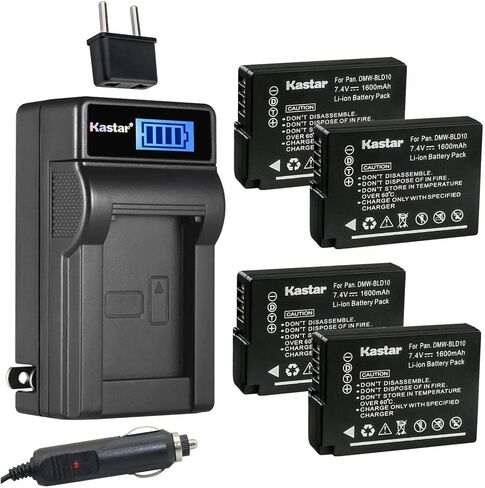 Kastar 3 عبوات DMW-BLD10 وشاحن تيار متردد LCD متوافق مع باناسونيك DMW-BLD10E، DMW-BLD10PP، DMC-GX1، DMC-GX1W، DMC-GX1X، DMC-G3، DMC-G3K، DMC-G3W، DMC-GF2 ، كاميرا رقمية DMC-GF2C، DMC-GF2W in Saudi Arabia