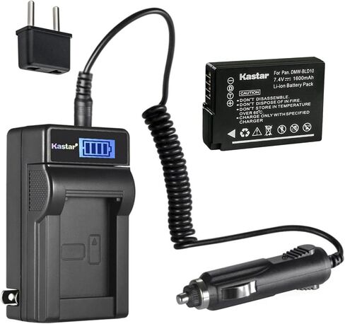 Kastar 3 عبوات DMW-BLD10 وشاحن تيار متردد LCD متوافق مع باناسونيك DMW-BLD10E، DMW-BLD10PP، DMC-GX1، DMC-GX1W، DMC-GX1X، DMC-G3، DMC-G3K، DMC-G3W، DMC-GF2 ، كاميرا رقمية DMC-GF2C، DMC-GF2W in Saudi Arabia