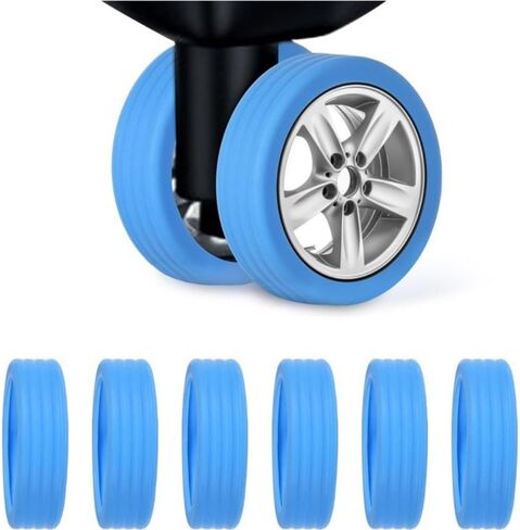 Luggage Wheel Cover Set of 8, Silicone Luggage Wheel Covers Luggage Wheel Protectors Luggage Wheel Protectors Suitable for Most Luggage Wheels and Office Chairs Noise Free (Black) in Saudi Arabia