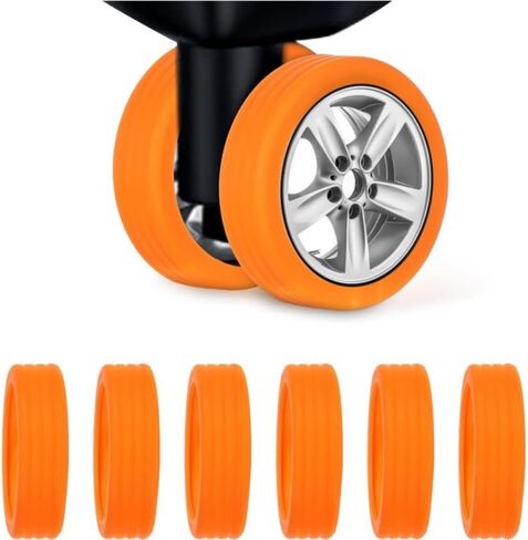 Luggage Wheel Cover Set of 8, Silicone Luggage Wheel Covers Luggage Wheel Protectors Luggage Wheel Protectors Suitable for Most Luggage Wheels and Office Chairs Noise Free (Black) in Saudi Arabia