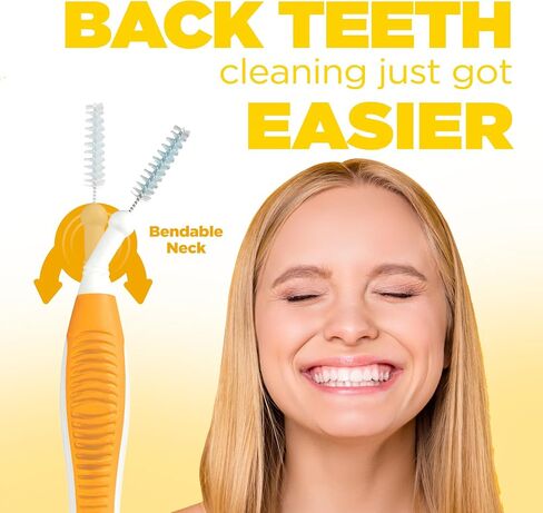 GUM Proxabrush Go-Betweens - فرش واسعة بين الأسنان بين الأسنان، أدوات تنظيف الأسنان لإزالة البلاك، آمنة لتقويم الأسنان وأجهزة الأسنان، 10 قيراط (4 قطع) in Kuwait