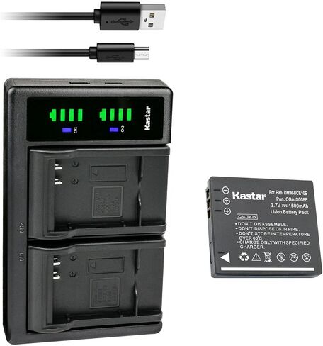 Kastar 2-Pack Battery and LTD2 USB Charger Replacement for Panasonic Lumix HM-TA1H HM-TA1R HM-TA1V, SDR-S7, SDR-S7EG-K, SDR-S7EG-S, SDR-S7K, SDR-S7S, SDR-S9, SDR-S9EG-S, SDR-S10, SDR-S10EB-K in Saudi Arabia