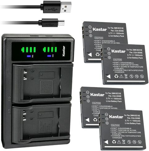 Kastar 2-Pack Battery and LTD2 USB Charger Replacement for Panasonic Lumix HM-TA1H HM-TA1R HM-TA1V, SDR-S7, SDR-S7EG-K, SDR-S7EG-S, SDR-S7K, SDR-S7S, SDR-S9, SDR-S9EG-S, SDR-S10, SDR-S10EB-K in Saudi Arabia
