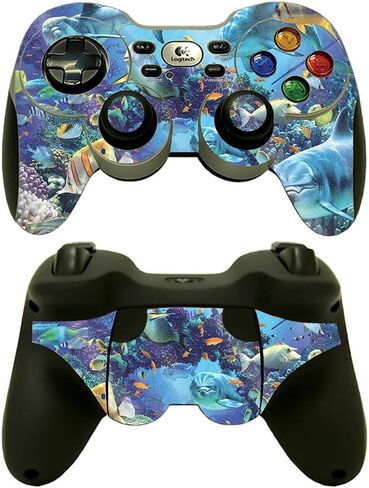 غلاف MightySkins اللامع المتوافق مع لوحة الألعاب اللاسلكية Logitech F710 - Ocean Friends | لمسة نهائية لامعة واقية ومتينة شديدة اللمعان | سهل التطبيق وتغيير الأنماط | صنع في الولايات المتحدة الأمريكية in Saudi Arabia