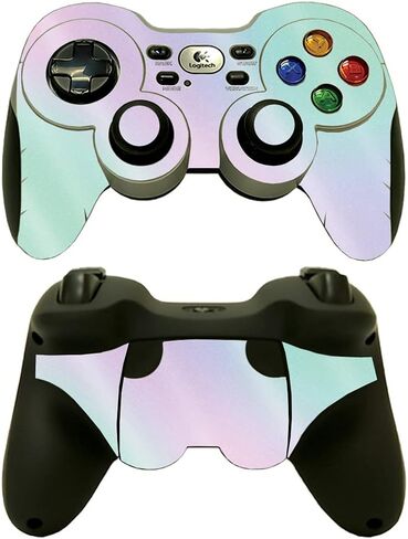غلاف MightySkins اللامع المتوافق مع لوحة الألعاب اللاسلكية Logitech F710 - Cotton Candy | لمسة نهائية لامعة واقية ومتينة شديدة اللمعان | سهل التطبيق وتغيير الأنماط | صنع في الولايات المتحدة الأمريكية in Kuwait