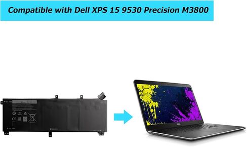 [NEW] T0TRM 61Wh Laptop Replacement Battery for Dell XPS 15 9530 Precision M3800 Battery TOTRM H76MV 7D1WJ. in Saudi Arabia