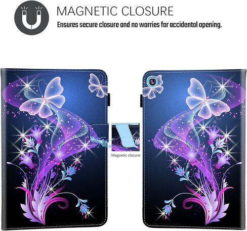 Dteck Case for Samsung Galaxy Tab A 10.1 (2019) Tablet, Model SM-T510/SM-T515/SM-T517 Case 10.1" - [Multi-Angle Viewing Stand] Protective Leather Case Lightweight Folio Cute Cover, Purple Butterfly in Saudi Arabia