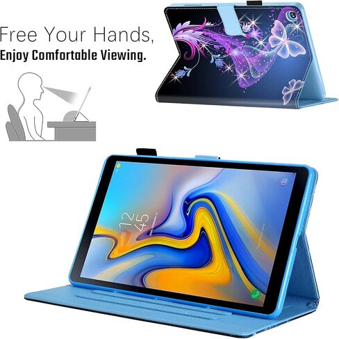 Dteck Case for Samsung Galaxy Tab A 10.1 (2019) Tablet, Model SM-T510/SM-T515/SM-T517 Case 10.1" - [Multi-Angle Viewing Stand] Protective Leather Case Lightweight Folio Cute Cover, Purple Butterfly in Saudi Arabia