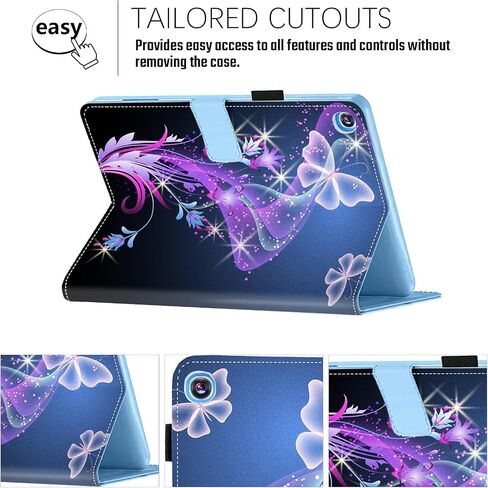 Dteck Case for Samsung Galaxy Tab A 10.1 (2019) Tablet, Model SM-T510/SM-T515/SM-T517 Case 10.1" - [Multi-Angle Viewing Stand] Protective Leather Case Lightweight Folio Cute Cover, Purple Butterfly in Saudi Arabia