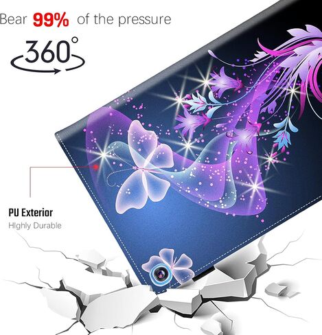 Dteck Case for Samsung Galaxy Tab A 10.1 (2019) Tablet, Model SM-T510/SM-T515/SM-T517 Case 10.1" - [Multi-Angle Viewing Stand] Protective Leather Case Lightweight Folio Cute Cover, Purple Butterfly in Saudi Arabia