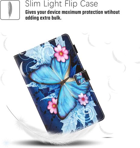Dteck Case for Samsung Galaxy Tab A 10.1 (2019) Tablet, Model SM-T510/SM-T515/SM-T517 Case 10.1" - [Multi-Angle Viewing Stand] Protective Leather Case Lightweight Folio Cute Cover, Purple Butterfly in Saudi Arabia