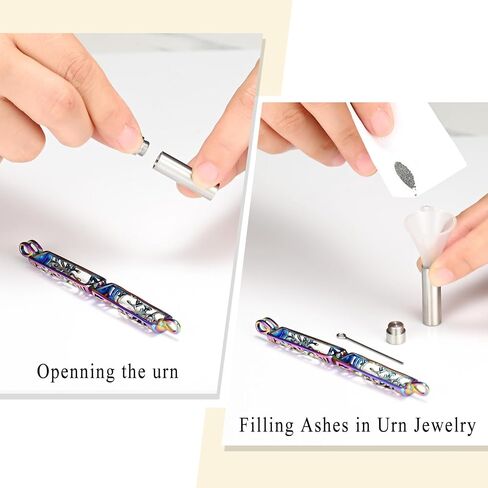 Cylinder Urn Necklace for Ashes Angel Tree of Life Cremation Jewelry Hollow Cylinder Vial Pendant Necklace Memorail Ashes Lockets for Loved Ones in Saudi Arabia